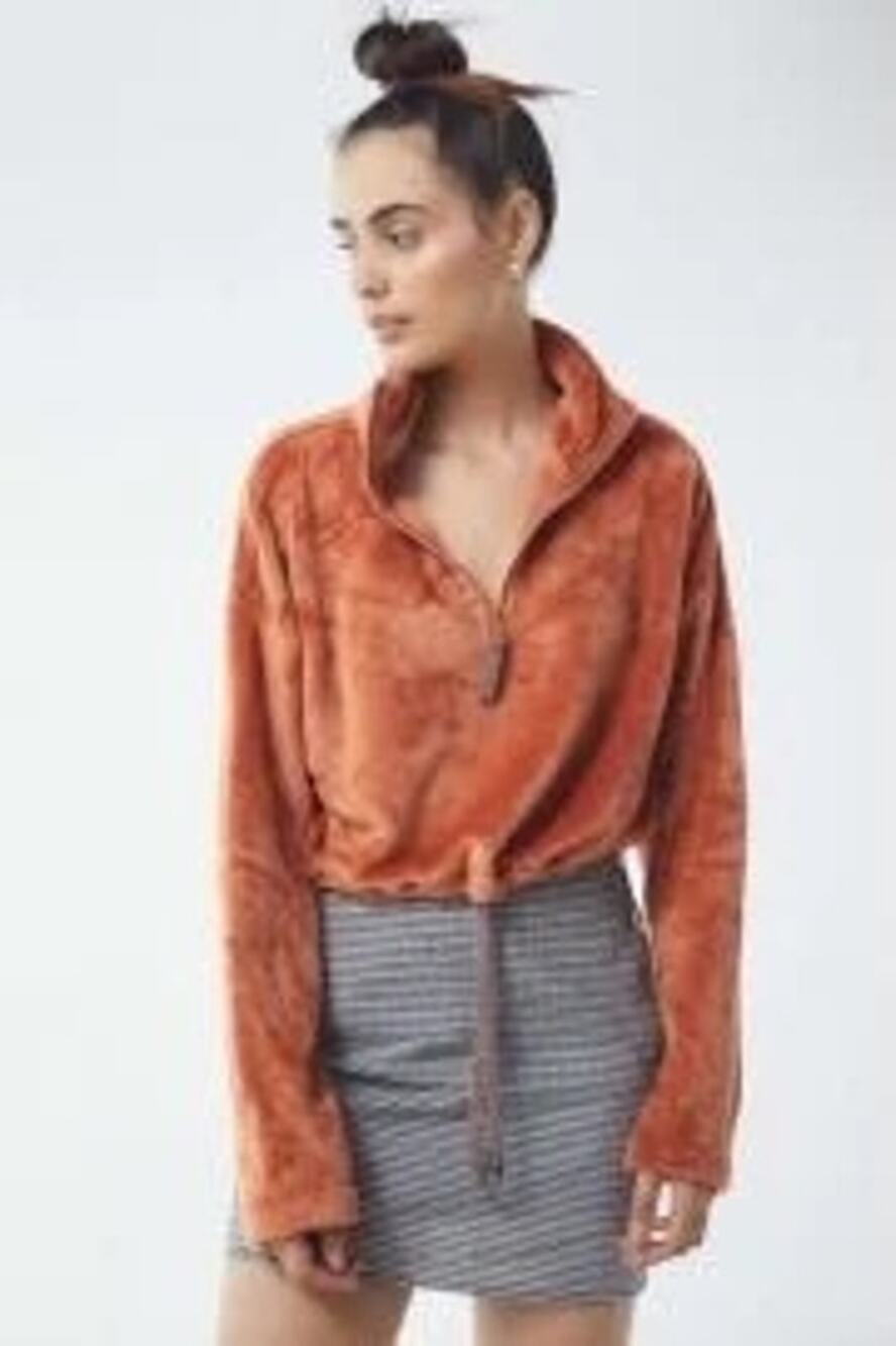 Urban Outfitters Half Zip Crop Top Sweater